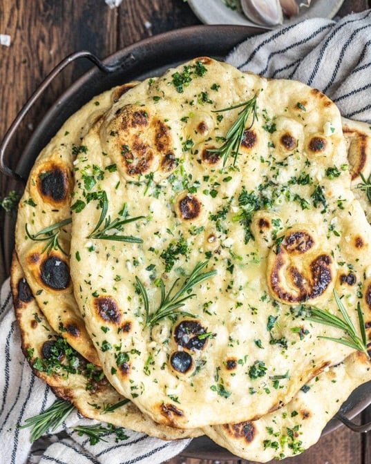 Garlic Naan at Basant Restaurant Cakes & Sweets